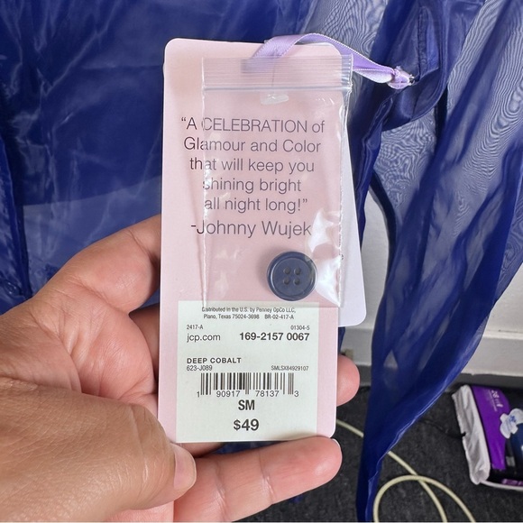 Johnny Wujek Sheer Blue Women's Top Size E - Picture 4 of 7